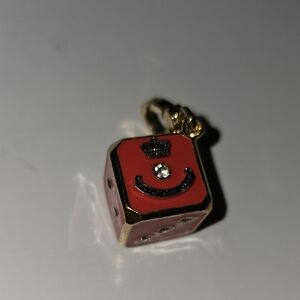 Juicy Couture Red and Gold Dice Charm